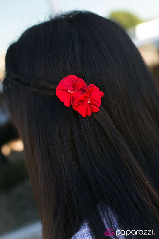 Paparazzi Hair Accessories ~ Double Duty - Red