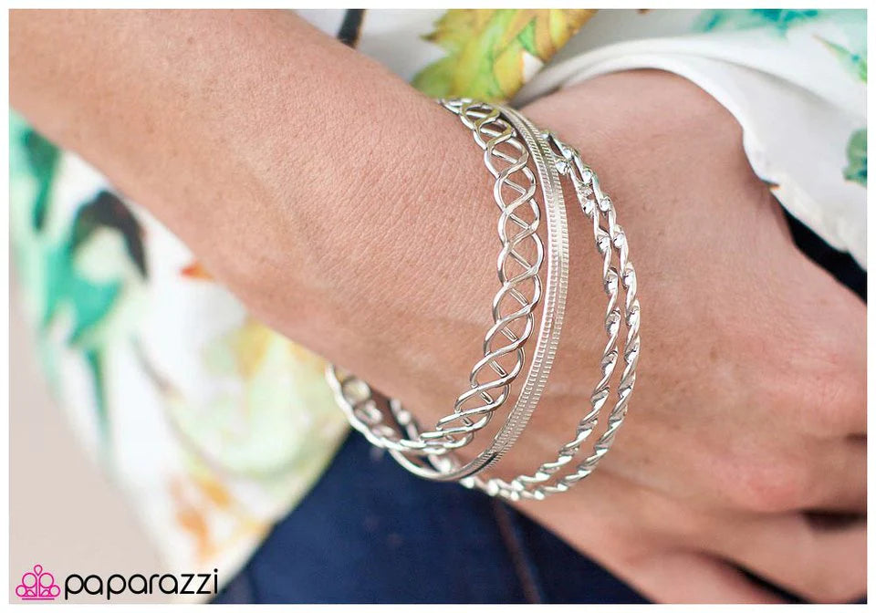 Paparazzi Bracelet ~ All Wound Up - Silver