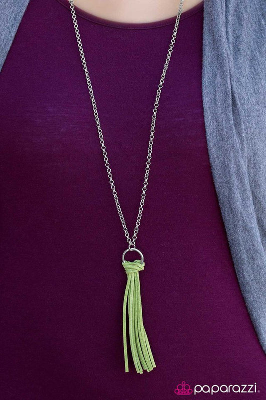 Paparazzi Necklace ~ FRINGE with Benefits - Green