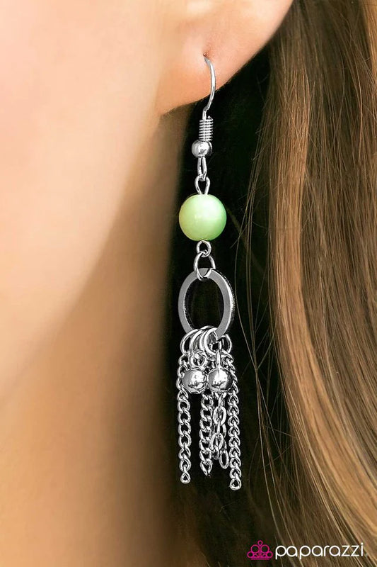Paparazzi Earring ~ Swift and SHORE - Green