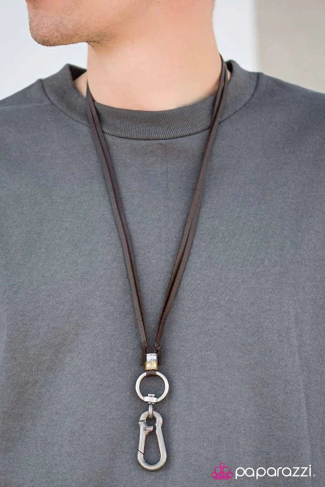 Paparazzi Necklace ~ Man Oh Man - Brown