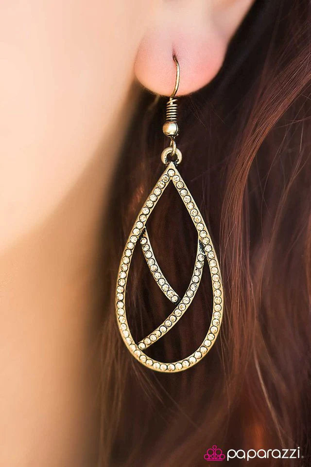 Paparazzi Earring ~ Take By Storm - Brass