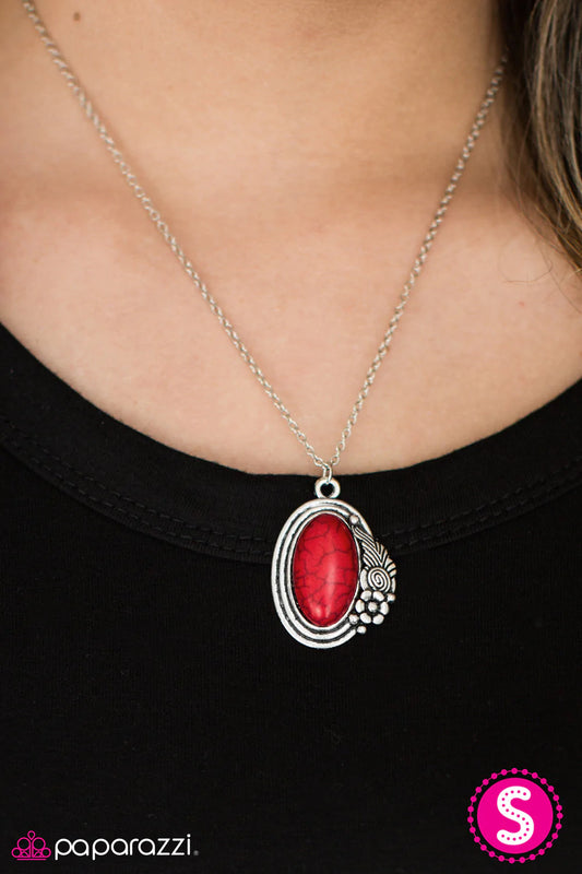 Paparazzi Necklace ~ Western Wildflower - Red