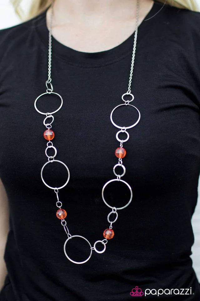 Paparazzi Necklace ~ Lets Start At the Very Beginning - Orange