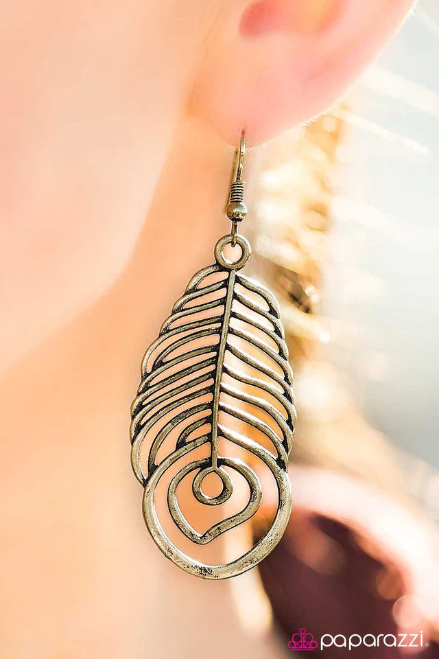 Paparazzi Earring ~ A Soaring Success - Brass