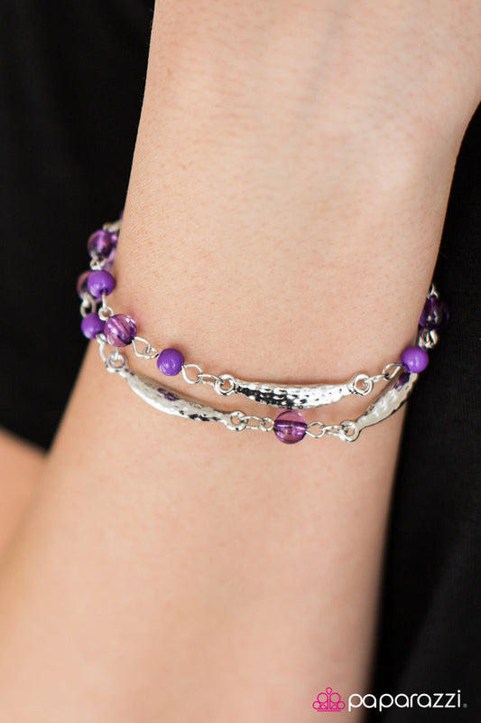 Paparazzi Bracelet ~ Trip To The Tropics - Purple