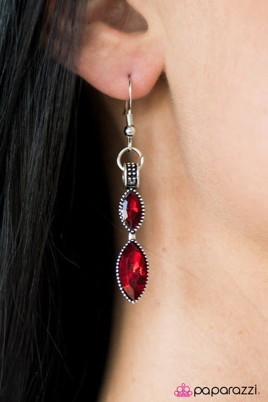 Paparazzi Earring ~ Wandering Star - Red