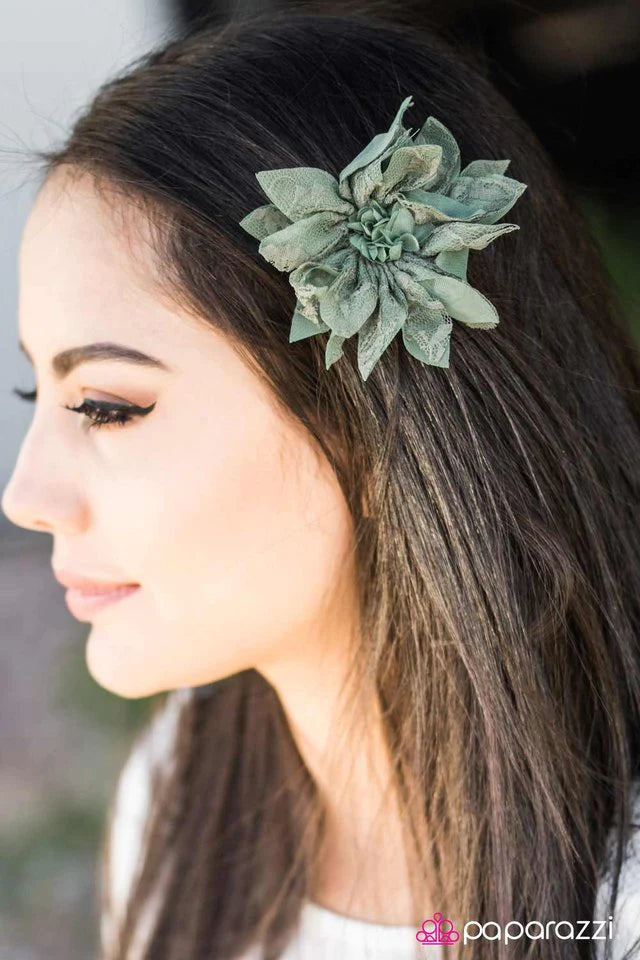 Paparazzi Hair Accessories ~ Standing BLOOM Only - Green