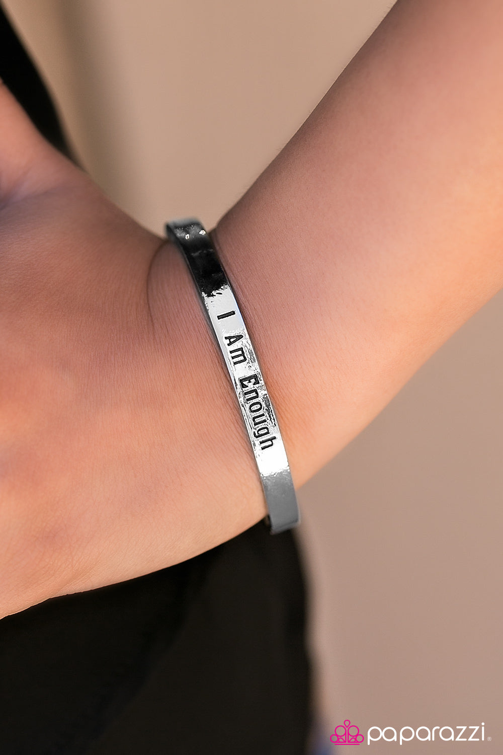 Paparazzi Bracelet ~ I Am Enough - Silver