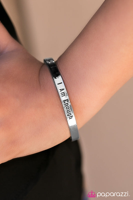 Paparazzi Bracelet ~ I Am Enough - Silver