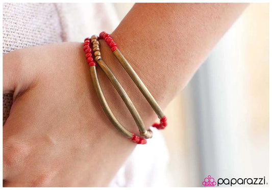 Paparazzi Bracelet ~ Valley of Fire - Red