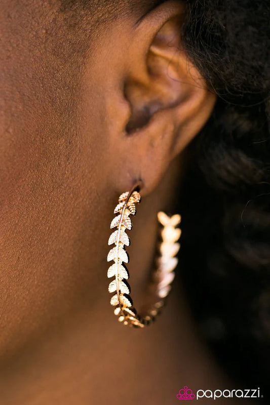 Paparazzi Earring ~ Rome Roaming - Gold