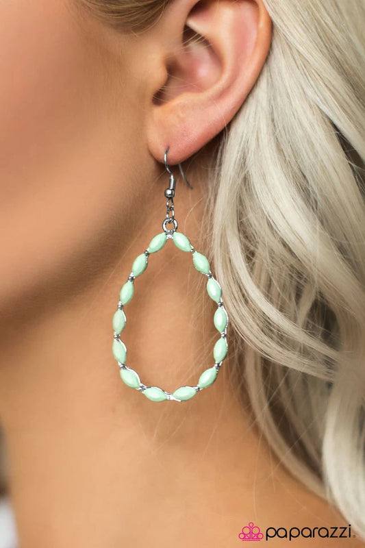 Paparazzi Earring ~ Sometimes, All You Need Is Color - Green