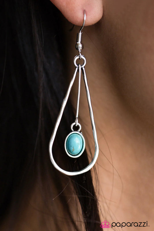 Paparazzi Earring ~ Slip of the PENDULUM - Blue