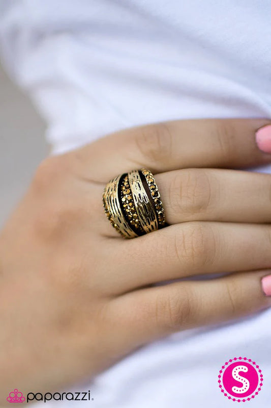 Paparazzi Ring ~ Runway Lights - Brass