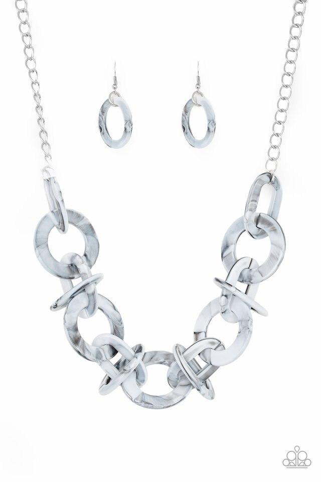 Paparazzi Necklace ~ Chromatic Charm - Silver