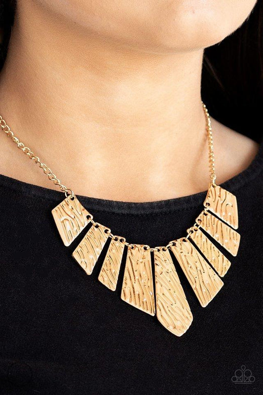 Paparazzi Necklace ~ Texture Tigress - Gold