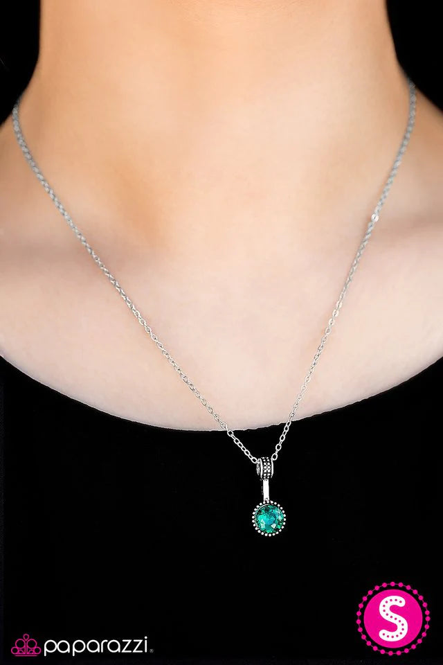 Paparazzi Necklace ~ Spark In The Dark - Green