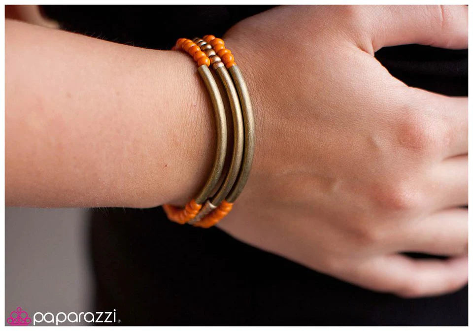 Pulsera Paparazzi ~ Valle del Fuego - Naranja