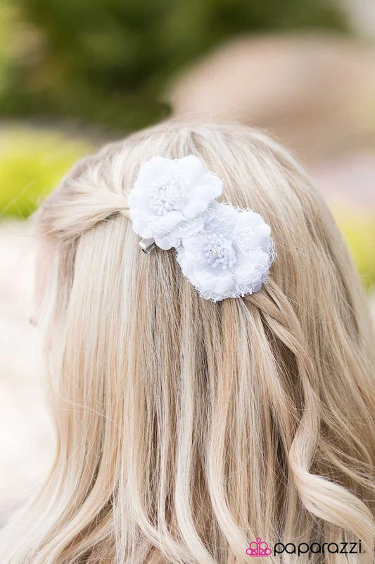 Paparazzi Hair Accessories ~ Cherokee Rose - White