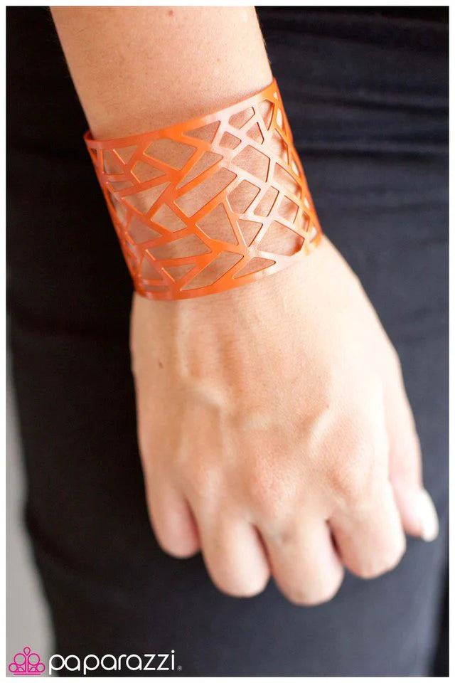 Paparazzi Bracelet ~ Fractured - Orange