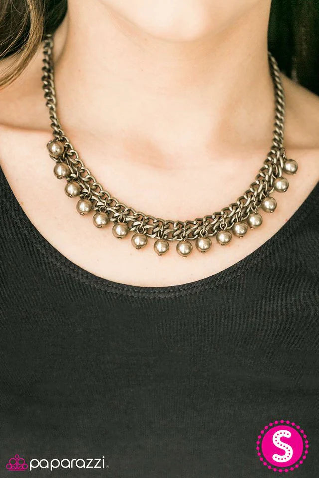 Paparazzi Necklace ~ Unchained METAL-dy - Brass