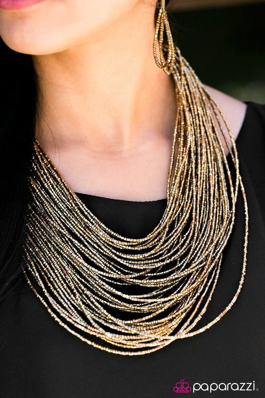 Paparazzi Necklace ~ Ice Storm - Brass