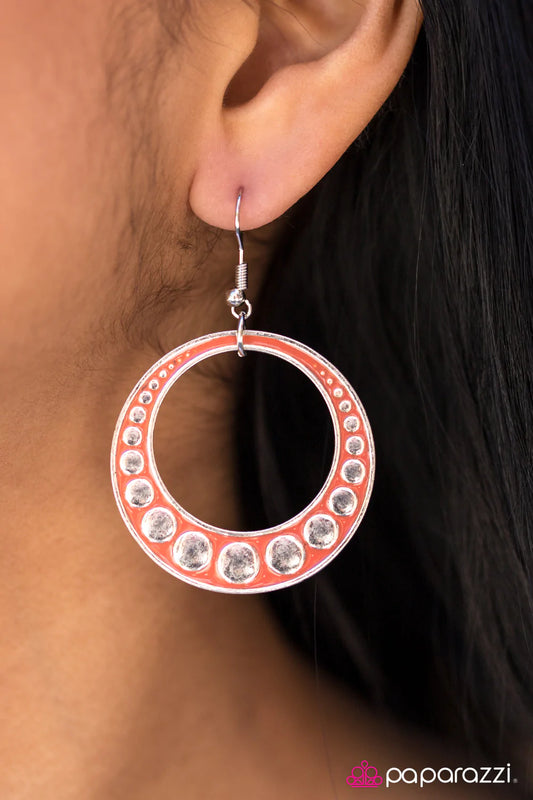 Paparazzi Earring ~ Lunar Luster - Orange