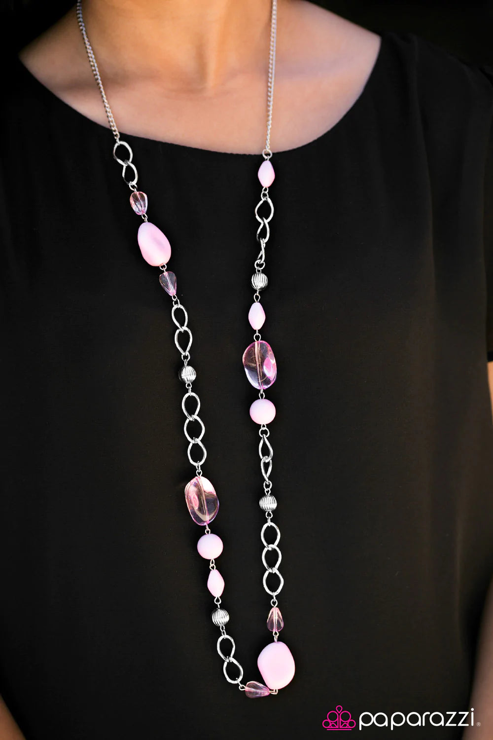 Paparazzi Necklace ~ GLASS-ical Music - Pink