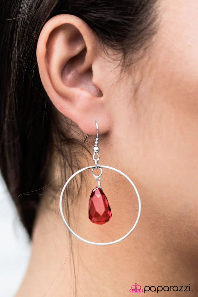 Paparazzi Earring ~ Rain Dance - Red