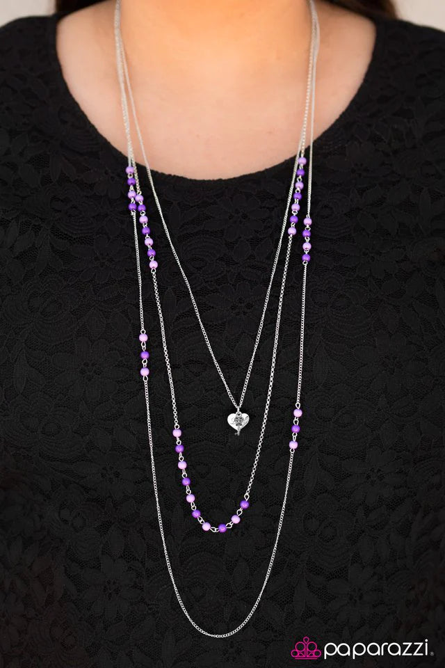 Paparazzi Necklace ~ A Lovely Time - Purple
