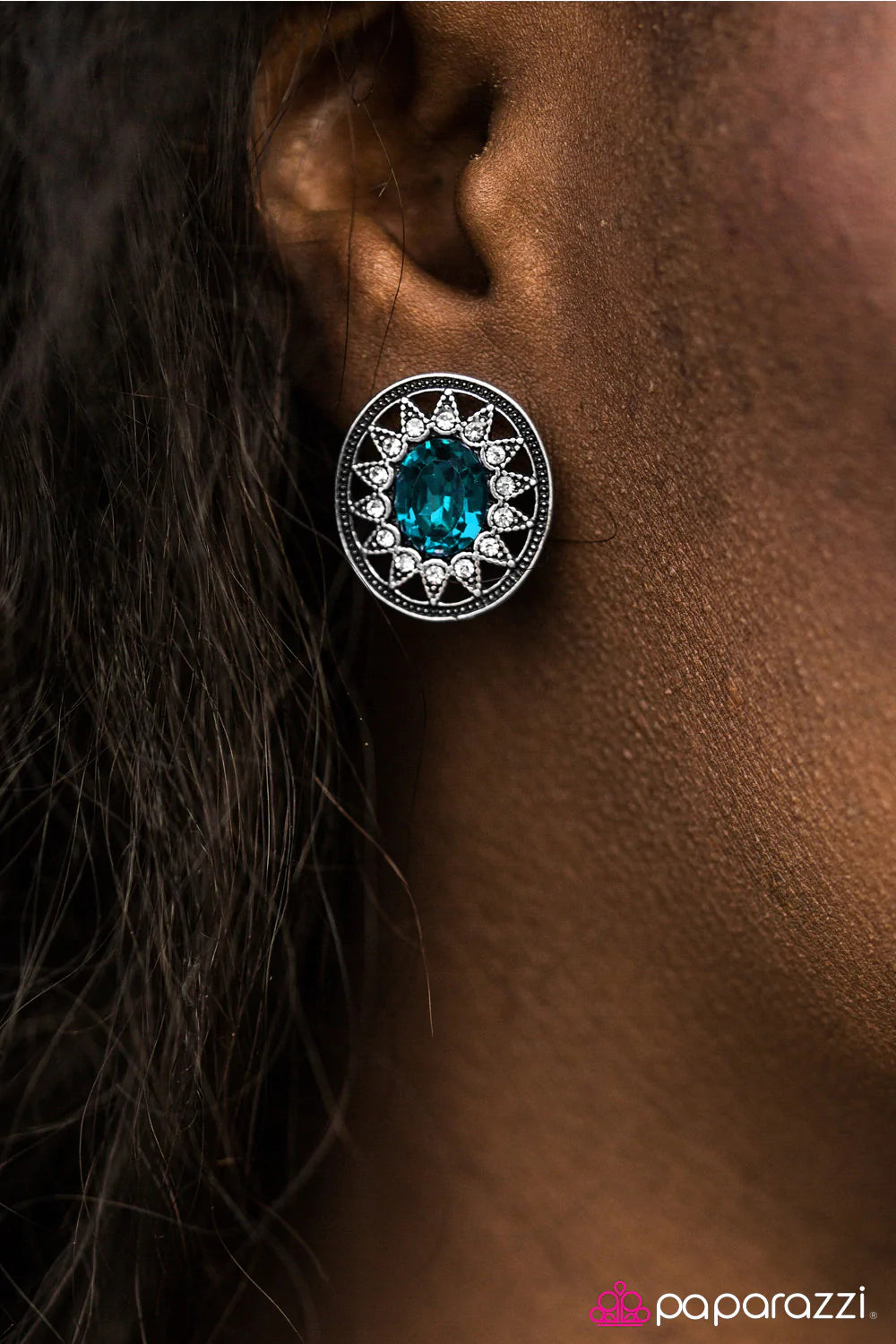 Paparazzi Earring ~ Just A Glimmer - Blue