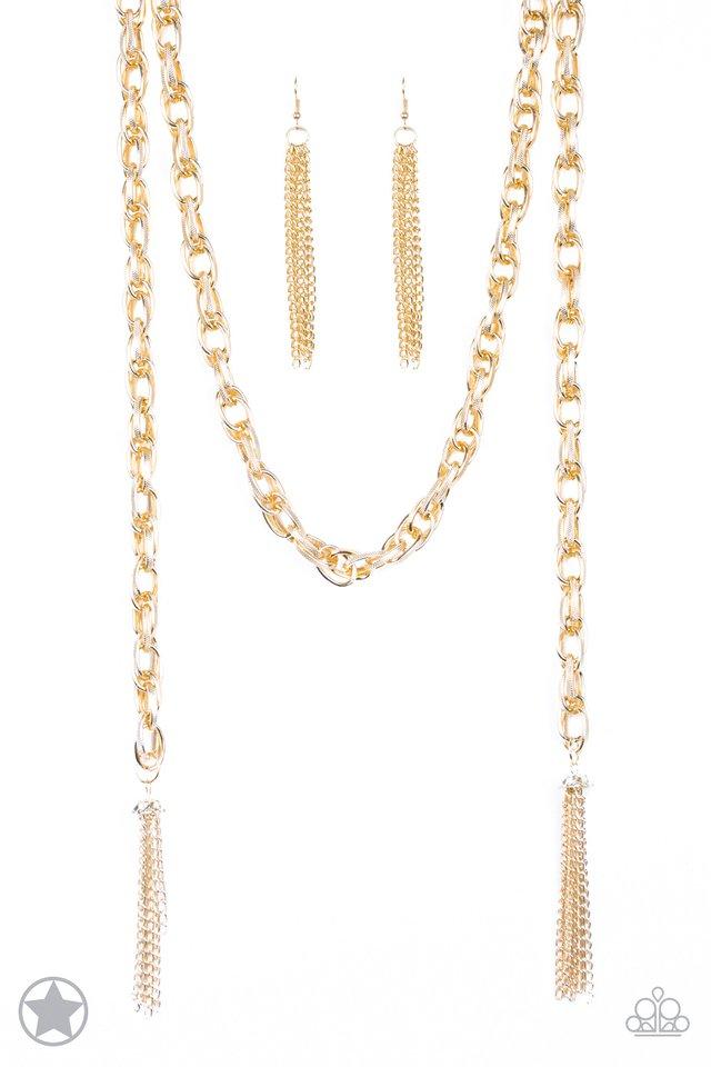 Paparazzi Necklace ~ SCARFed for Attention - Gold