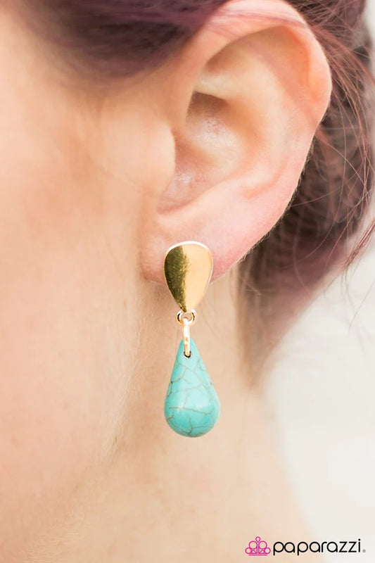 Paparazzi Earring ~ Up The Creek - Blue