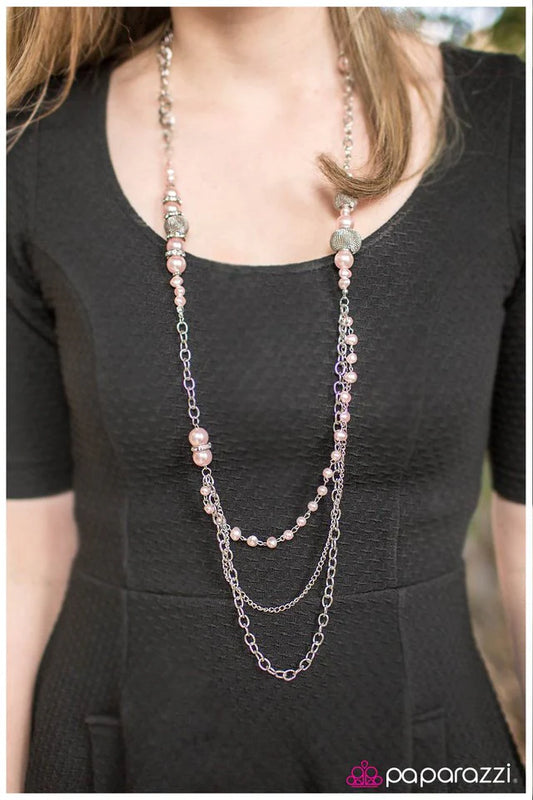 Paparazzi Necklace ~ Enmeshed In Elegance - Pink