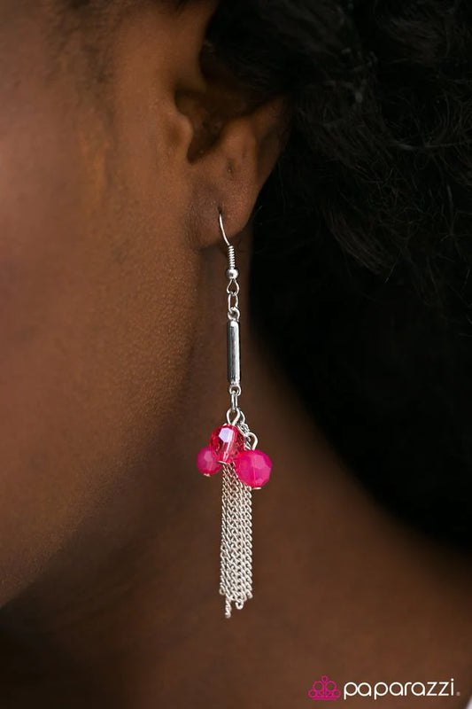 Paparazzi Earring ~ Excited To BEAD Here! - Pink