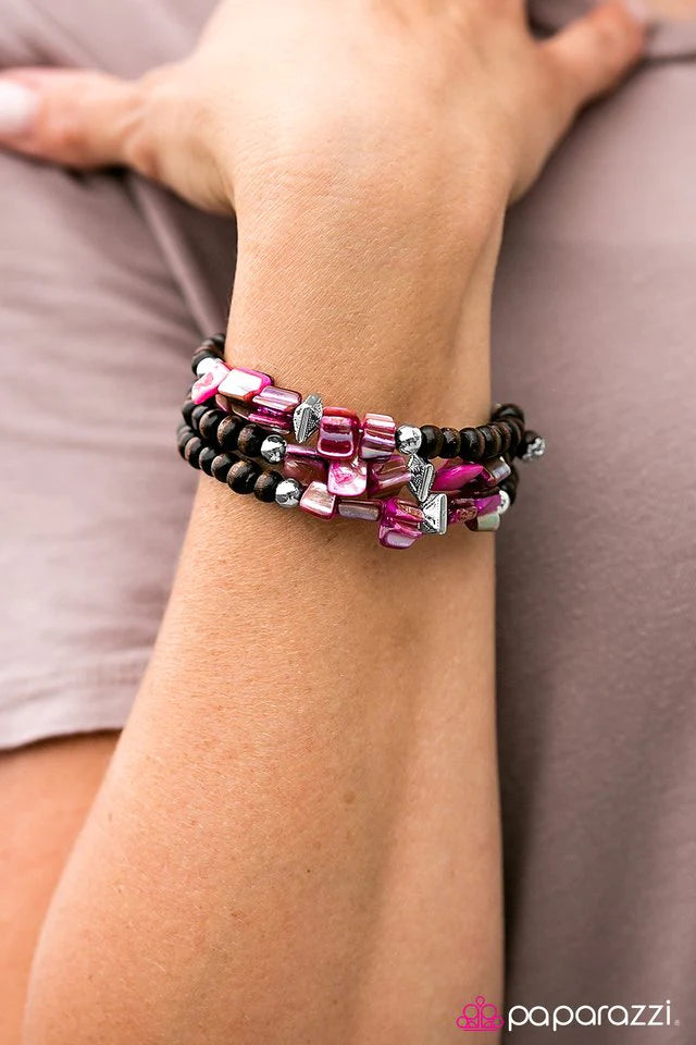Paparazzi Bracelet ~ Downward Spiral - Pink