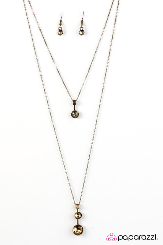 Paparazzi Necklace - Central Spark - Brass