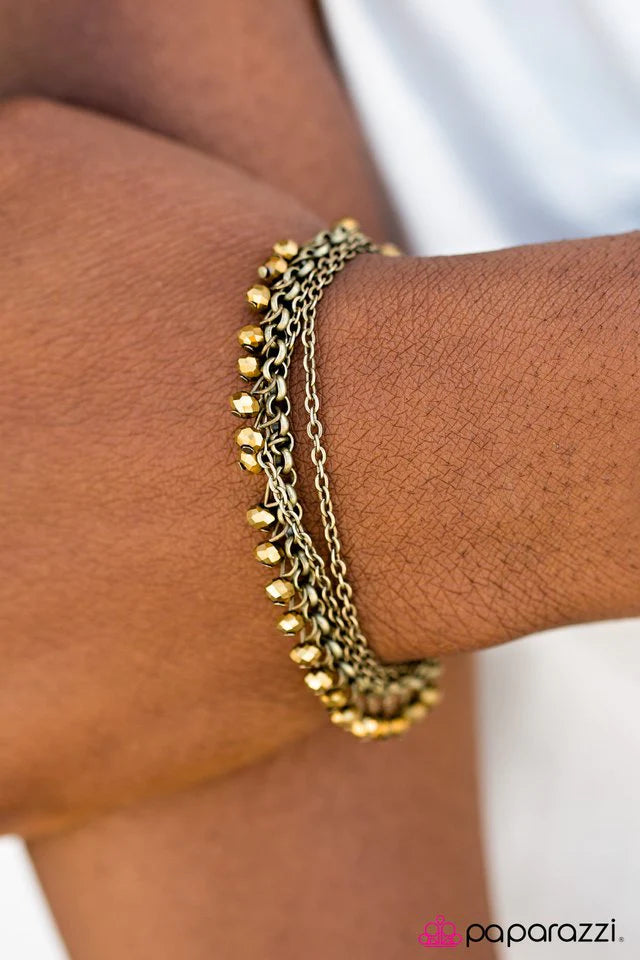 Paparazzi Bracelet ~ Firework Fashion - Brass