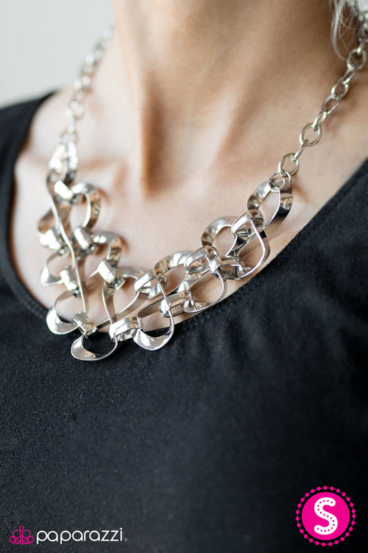 Paparazzi Necklace ~ Work, Play, and Slay - Silver