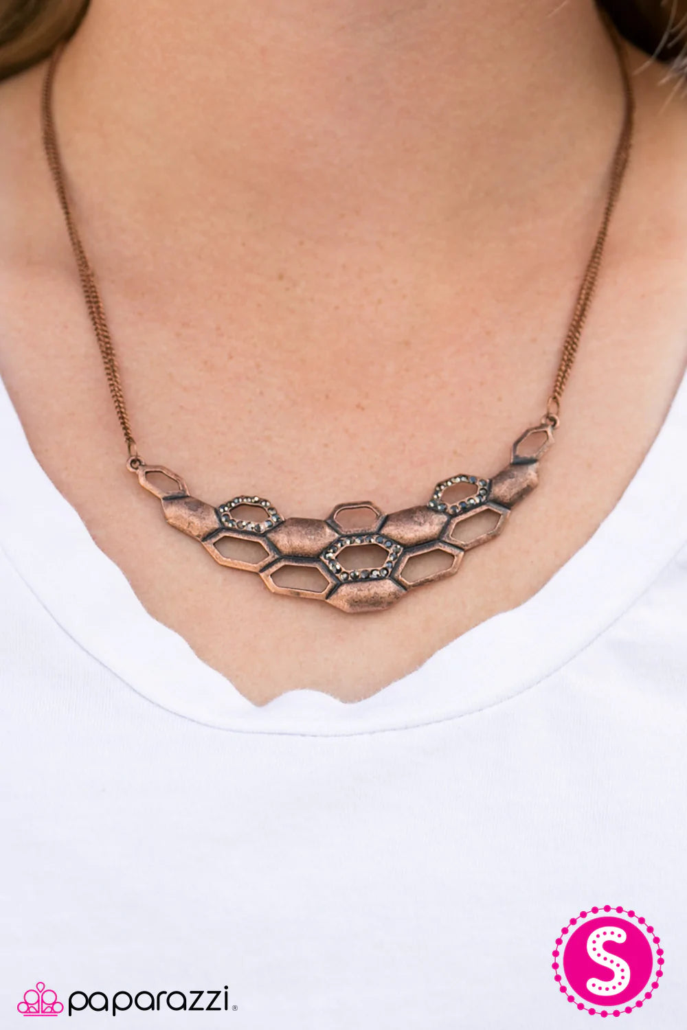 Paparazzi Necklace ~ Queen Of The Hive - Copper