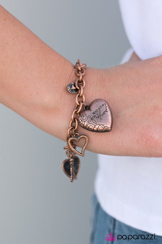 Pulsera Paparazzi ~ Pure In Heart - Cobre