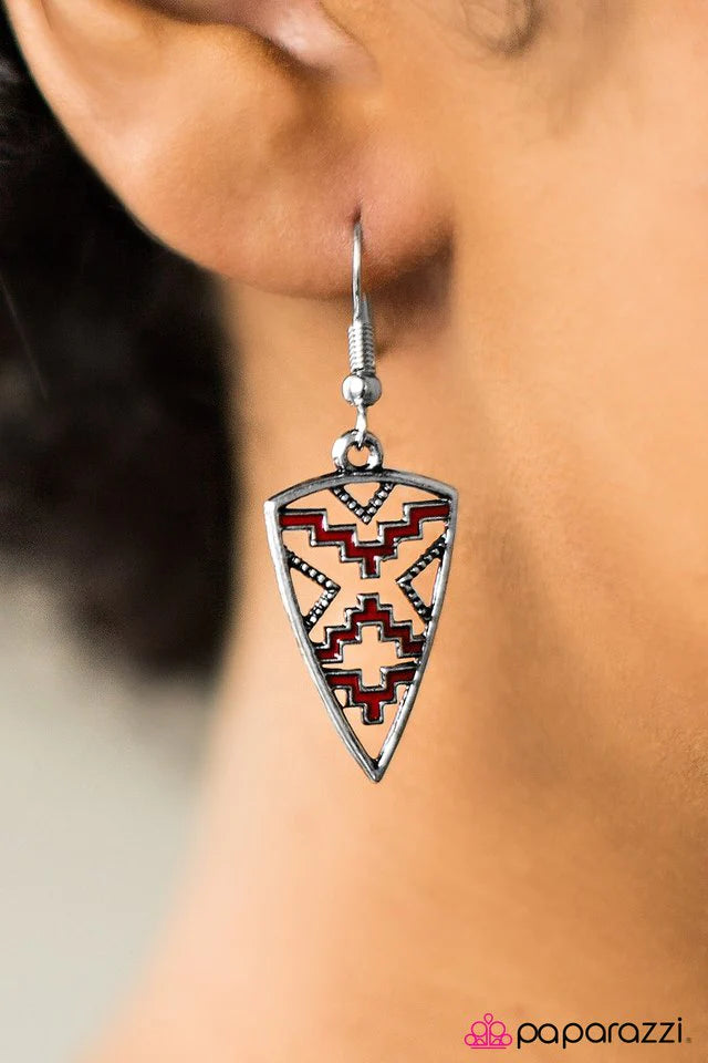 Paparazzi Earring ~ Love Your Tribe - Red