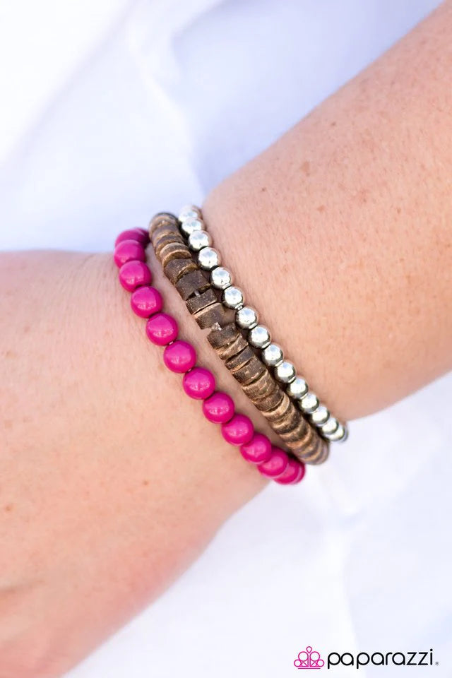 Pulsera Paparazzi ~ Efecto Tierra - Rosa