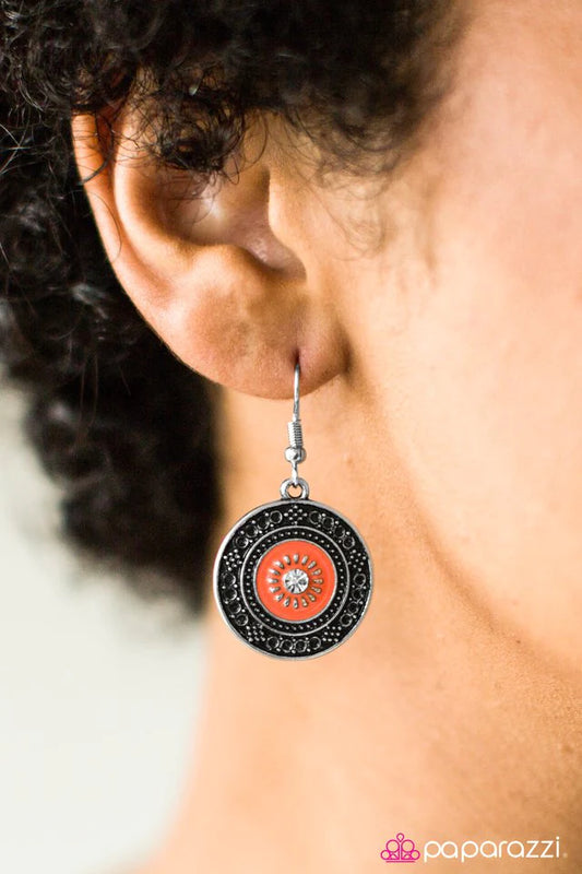 Paparazzi Earring ~ Candid Kansas - Orange