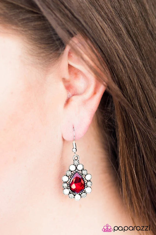 Paparazzi Earring ~ Release Your Inner Sparkle - Red