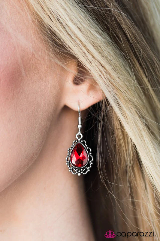 Paparazzi Earring ~ Dancing With Royals - Red