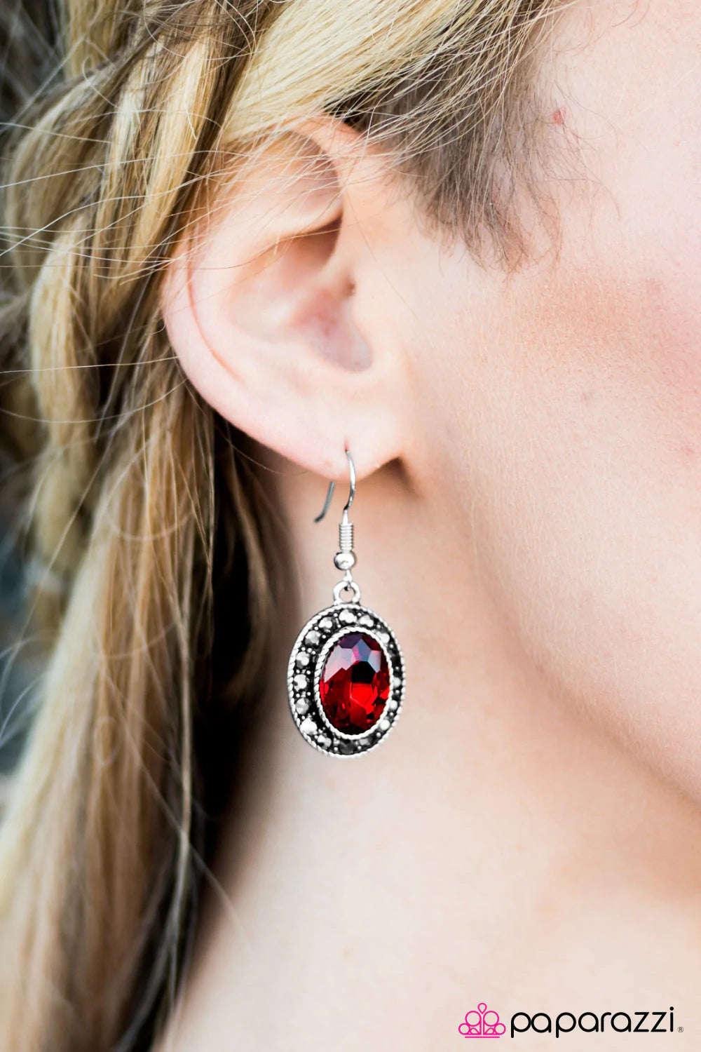 Paparazzi Earring ~ Mega Babe - Red