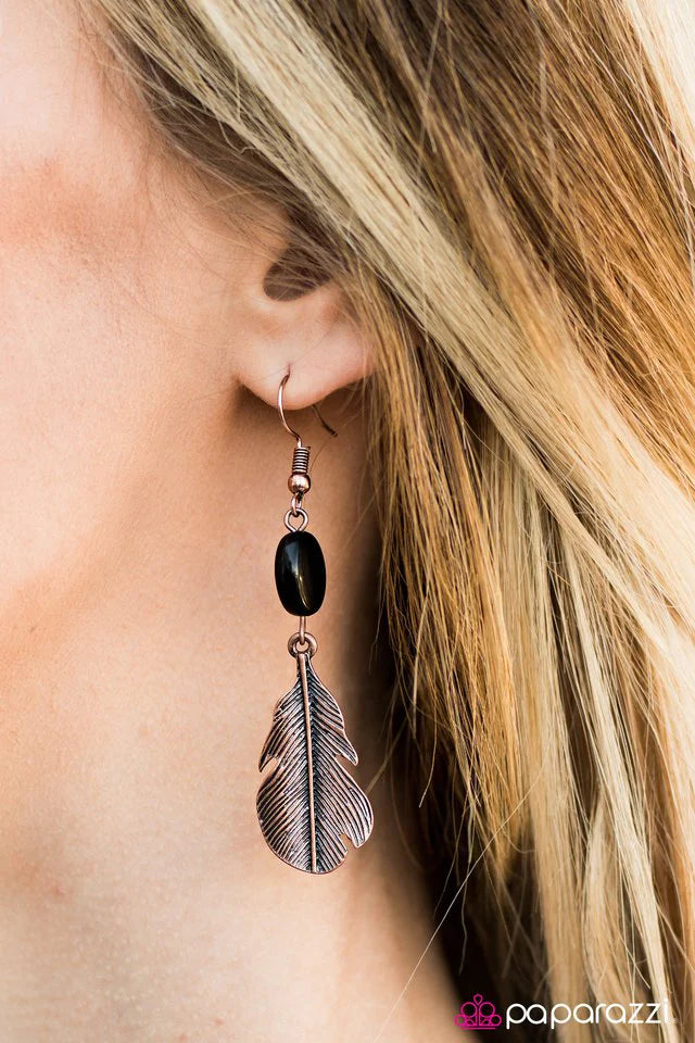 Paparazzi Earring ~ FLIGHT Of Day - Copper