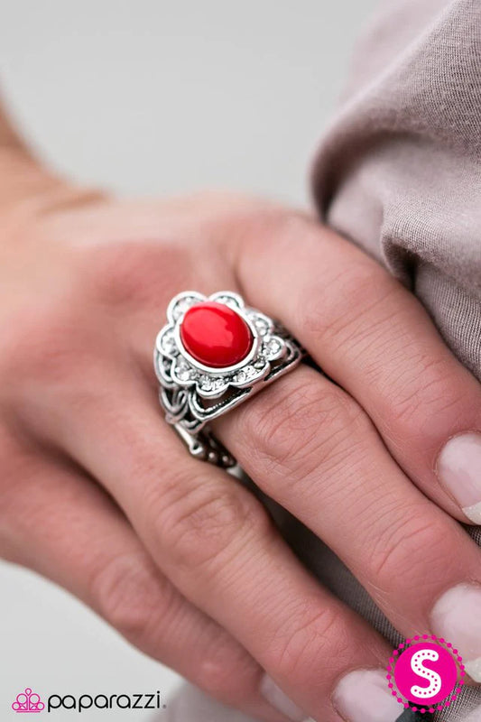 Paparazzi Ring ~ We BEAD To Talk - Red